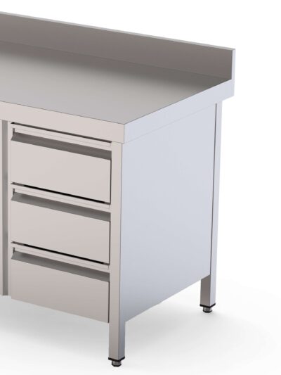Módulo de 3 Cajones Acero Inoxidable Para Mesa Fondo 600 400x510x590h mm WTA060040D3
