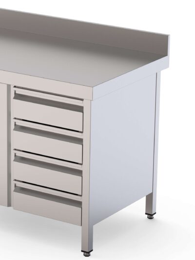 Módulo de 4 Cajones Acero Inoxidable Para Mesa Fondo 700 400x610x590h mm WTA070040D4