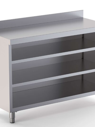 Mueble Estantería Acero Inoxidable Fondo 350 Con 2 Estantes 1000x350x1050h mm DT3501000S2