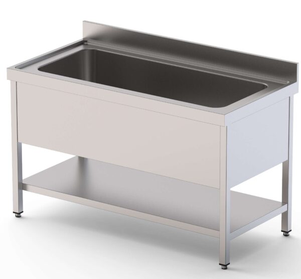 Fregadero Gran Capacidad Acero Inoxidable 1 Cuba Izquierda Fondo 700 Con Mueble Con Estante 1800x700x850h mm IS1718L1HCS1