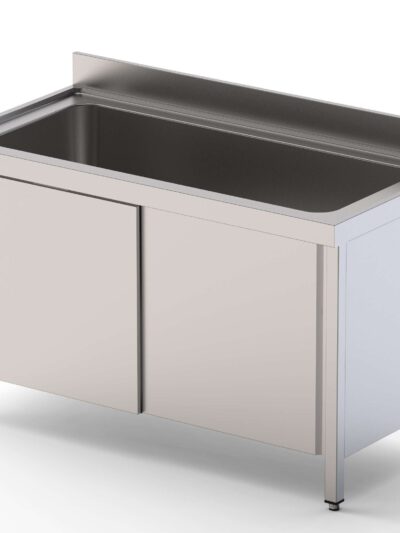 Fregadero Gran Capacidad Acero Inoxidable 1 Cuba Derecha Fondo 700 Con Mueble Con Puertas 1800x700x850h mm IS1718R1HCSD