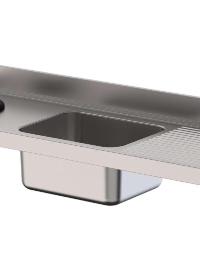 Fregadero Acero Inoxidable 1 Cuba Izquierda Con Aro Desbarazado Fondo 700 Sin Mueble Para Lavavajillas 1800x700x250h mm IS1718RWH10