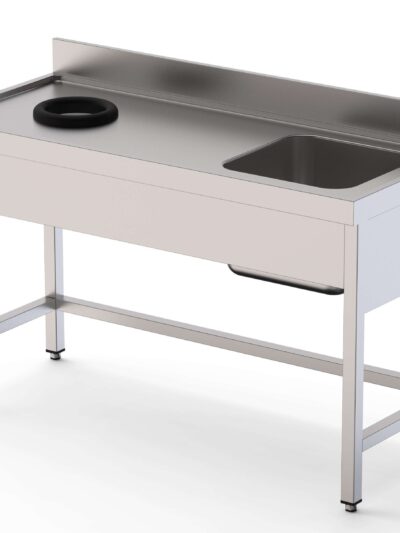 Fregadero Acero Inoxidable 1 Cuba Izquierda Con Aro Desbarazado Fondo 700 Con Mueble 1800x700x850h mm IS1718RWHS0