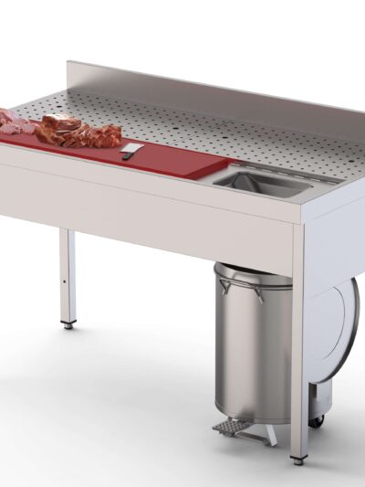 Mesa Preparación de Alimentos Acero Inoxidable Fondo 700 Con Mueble 1400x700x850h mm IS1714FPMS0
