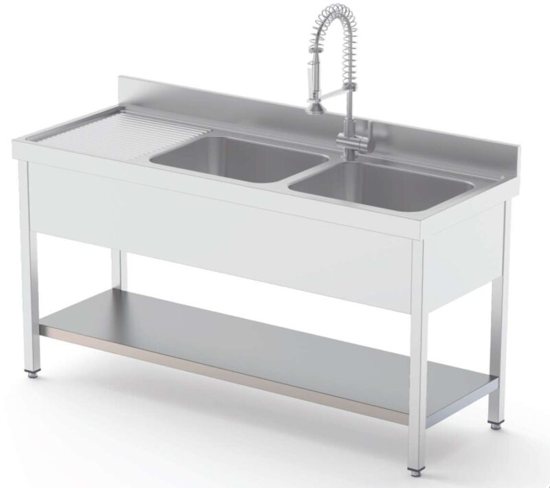 Estante Acero Inoxidable Para Fregadero Fondo 600 Longitud de Mesa 600 mm ISA600600AS