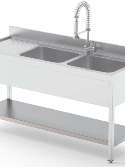 Estante Acero Inoxidable Para Fregadero Fondo 700 Longitud de Mesa 1000 mm ISA701000AS