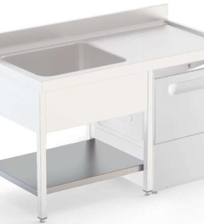 Estante Acero Inoxidable Para Mueble Lavavajillas Fondo 600 Longitud de Mesa 1800 mm ISA6018DWAS