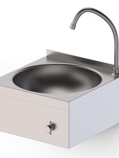 Lavamanos Mural Acero Inoxidable con pulsador automezclador 400x400x300h mm HWW14040000