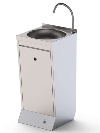 Lavamanos De Pie Acero Inoxidable Con Pulsador automezclador 400x400x850h mm HWF14040001