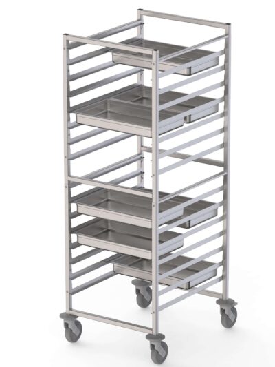 Carro Bandejero Acero Inoxidable Para 16 Bandejas GN2/1 660x750x1700h mm TT16NGN2100
