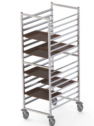 Carro Bandejero Acero Inoxidable Para 32 Bandejas Self Service 480x370h mm 620x840x1700h mm TT16NSELF32