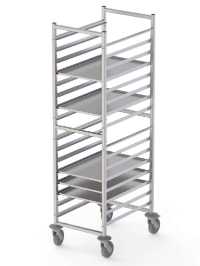 Carro Bandejero Acero Inoxidable Para 16 Bandejas 600x400h mm 537x700x1700h mm TT16N600400