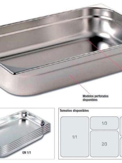 Cubetas Gastronorm Acero Inoxidable de GN1/1-40 PEKIN GNCH2
