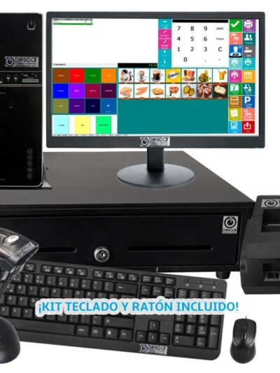 Sistema TPV Modular NO Táctil: TPV Modular+Cajón Portamonedas+Impresora de Tickets 80mm+Teclado+Ratón Versión Completa Hostelería MC5080C-H