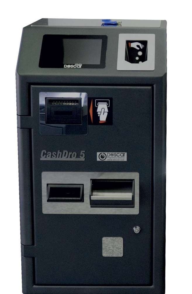 Máquina de Cobro Seguro – Cajón Inteligente CASHDRO5 dim.420x490x800h mm validación de billetes 2 seg. / billete