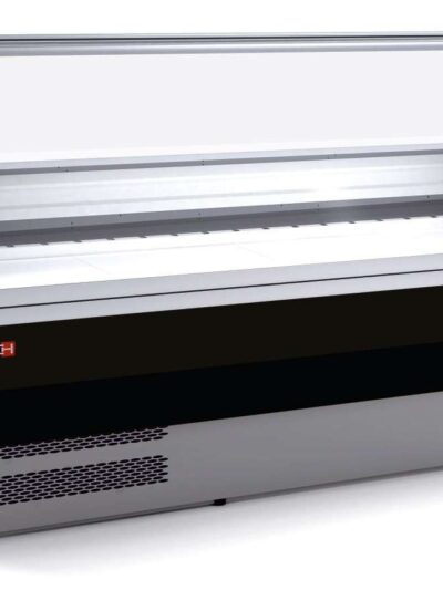 Vitrina Refrigerada Expositora Cristal Curvo con Reserva Decoración Negra Fondo 900 de 2025 x940 x1235h mm BADAJOZ VEC200-9