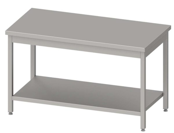 Mesa Central Baja acero inoxidable AISI 201 con estante 1500x700x600 mm MB157 Línea Varsovia (954257150)