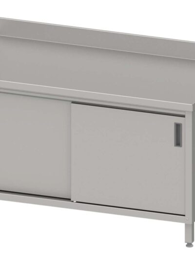 Mesa Mural acero inoxidable AISI 201 con puertas correderas 1400x600x850 mm MMPC146 Línea Varsovia (950186140)