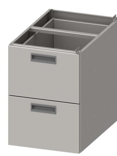 Módulo dos cajones acero inoxidable AISI 201 386x490x540 mm para mesas fondo 600 mm MCA602 Línea Varsovia
