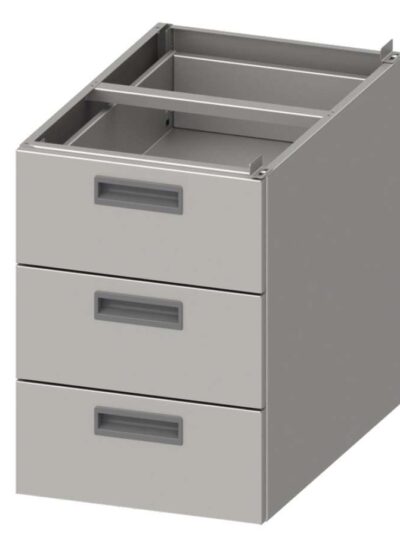 Módulo tres cajones acero inoxidable AISI 201 386x490x540 mm para mesas fondo 600 mm MCA603 Línea Varsovia (952324043)