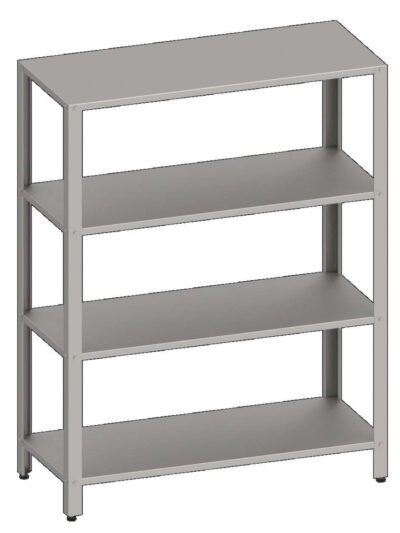 Estantería de Pie acero inoxidable AISI 201 con 4 estantes 800x500x1800 mm ES085 Línea Varsovia (951885080)