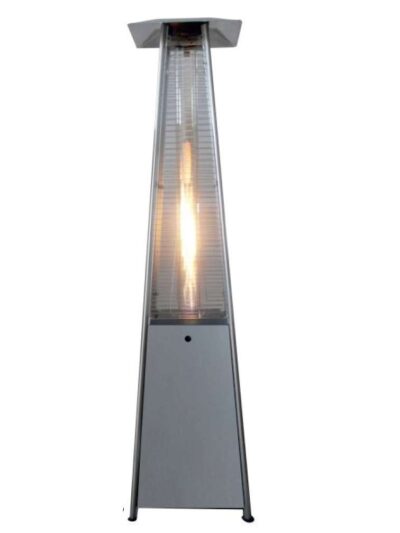 Estufa terraza Piramidal a gas propano 13Kw FLAMME PIRAMIDE PLATA  altura 2,27 cm