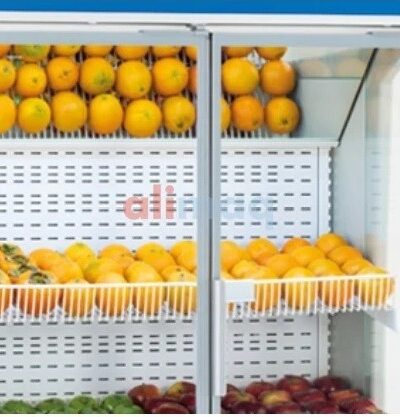 Kit 3 estantes inclinados y espejo para mural Frutas y Verduras KITVMAE70