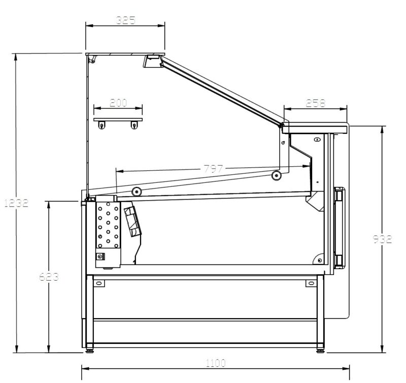 Vitrina Refrigerada Expositora de 2,5 metros Fondo 1100 Frío Ventilado – Exposición Inoxidable – Línea CORDOBA VRV-250-XL
