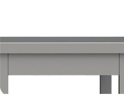 Mesa Mural acero inoxidable AISI 201 sin estante 1500x600x850 mm MM156S Línea Varsovia-33 Kg (950026150)