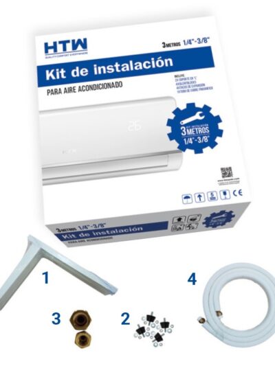 Kit Instalación Aire Acondicionado 3M 1/4-1/2 + ESCUADRA + SILENTBLOCK+TAC