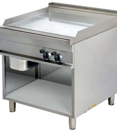 Fry tops a gas acanaldo acero 15 mm con baño cromo duro 15kw 850x900x900h mm GG921G Línea Estambul