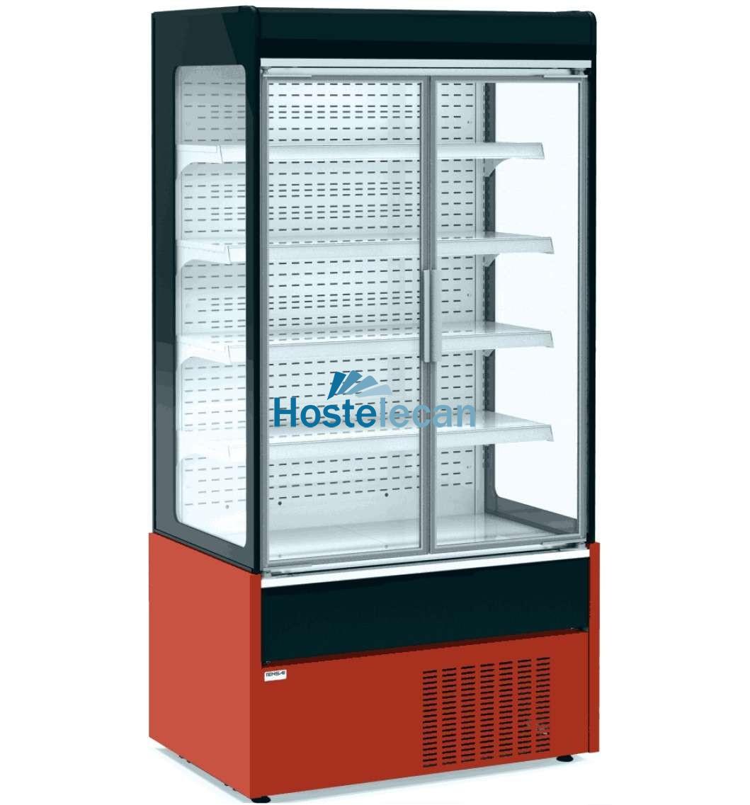 Mural Refrigerado Expositor con Puertas de Cristal 4 Estantes Fondo 700 de 1020 x700 x1990h mm AVEIRO MAE100PV-R color ROJO