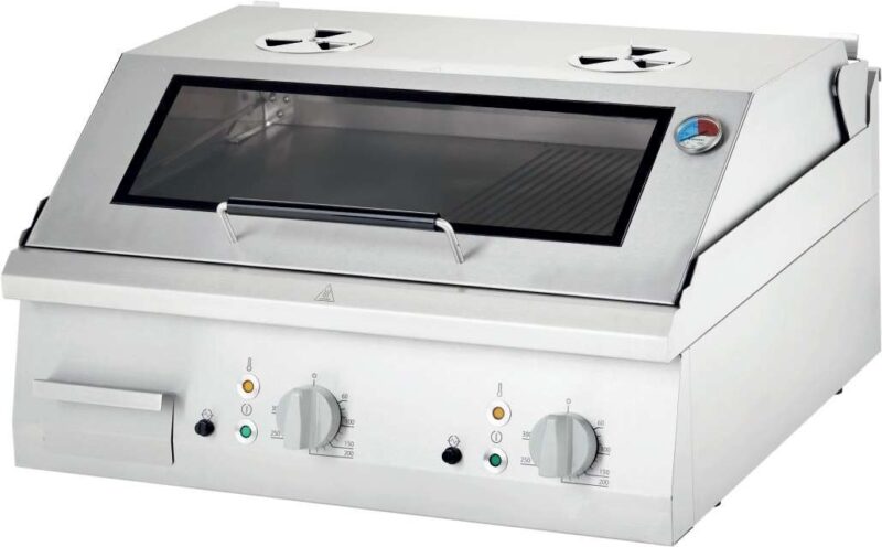 Fry top eléctrico acero rectificado sobremesa placa lisa CON TAPA 800x700x250h mm 8,1Kw Línea Varsovia Fry top eléctrico acero rectificado sobremesa placa lisa CON TAPA 800x700x250h mm 8,1Kw Línea Varsovia