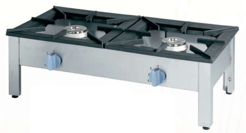Cocina a gas auxiliar 2 fuegos 1140x605x380h mm 2×9 kW Línea Varsovia