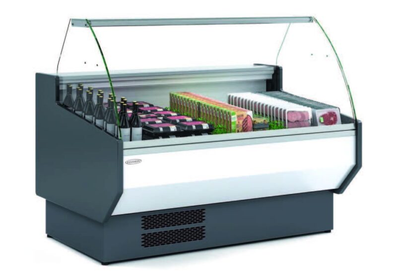 Vitrina Refrigerada Cristal Curvo Fondo 1100 dim.1305x1100x1235h mm Línea Córdoba VED-10-13-C-TF Vitrina Refrigerada Cristal Curvo Fondo 1100 dim.1305x1100x1235h mm Línea Córdoba VED-10-13-C-TF