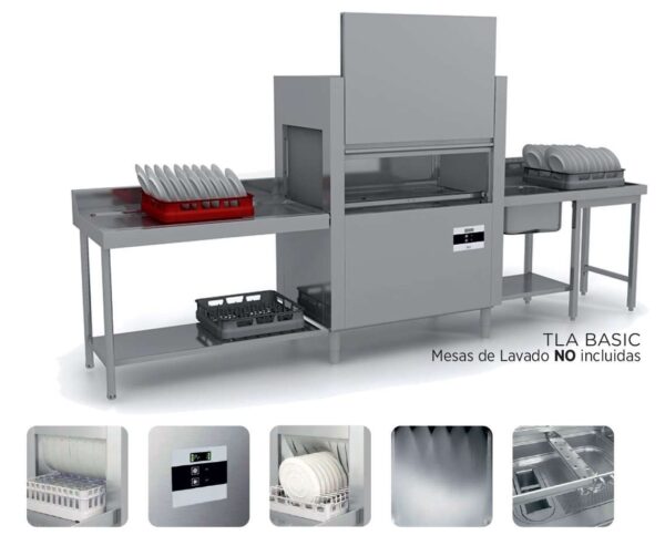 Túnel de lavado  cesta 50x50 cm PRELAVADO + LAVADO + ACLARADO 6200/2070 cestas/hora VERONA TPLA PLUS (31-11.2)