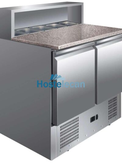 Mesa GN1/1 2 Puertas Preparación Ensaladas con Encimera de Granito de 900 x700 x1010h mm PEKIN PS900