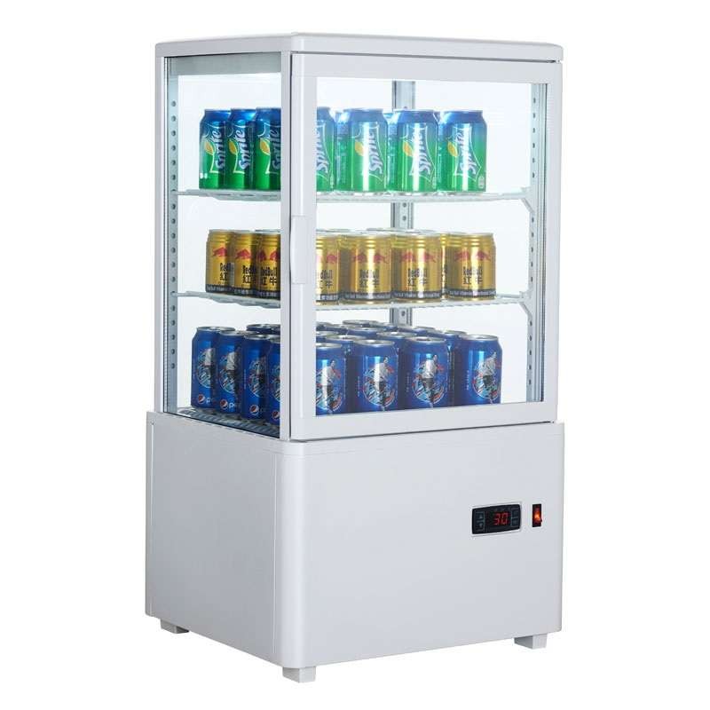 Expositor Refrigerado 4 Caras 58 litros Blanco de 447x400x819h mm Línea Pekín XC58L-B