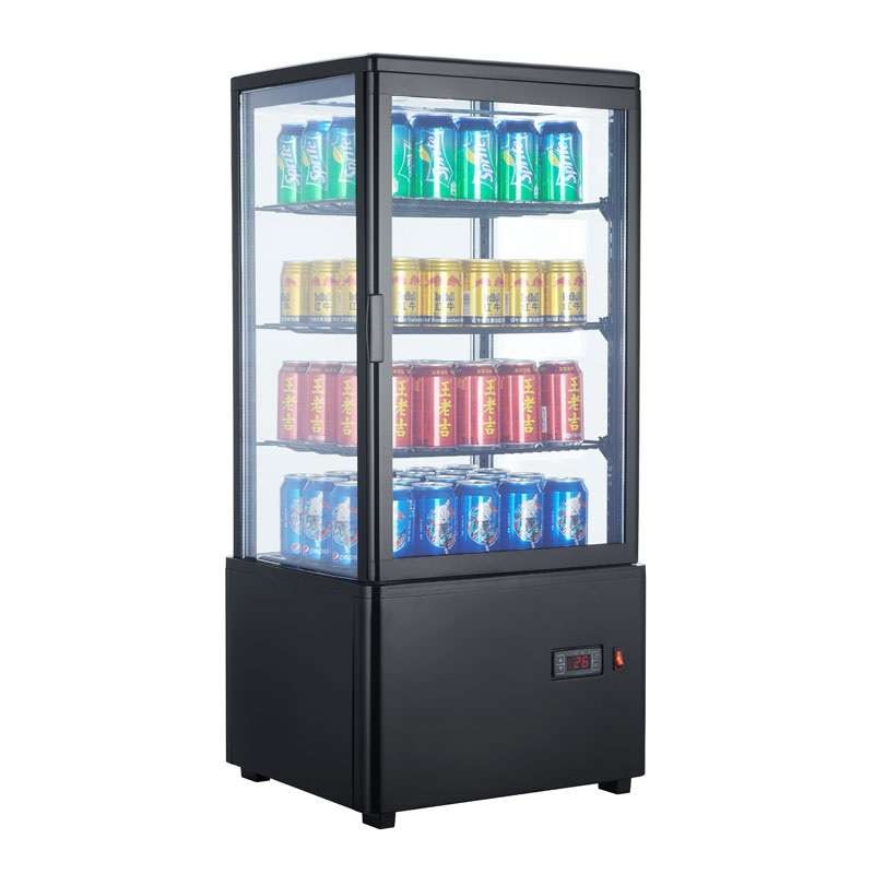 Expositor Refrigerado 4 Caras 78 litros Negro de 447x400x969h mm Línea Pekín XC78L-N