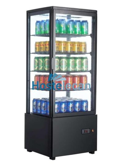 Expositor Refrigerado 4 Caras 98 litros Negro de 447x400x1199h mm Línea Pekín XC98L-N