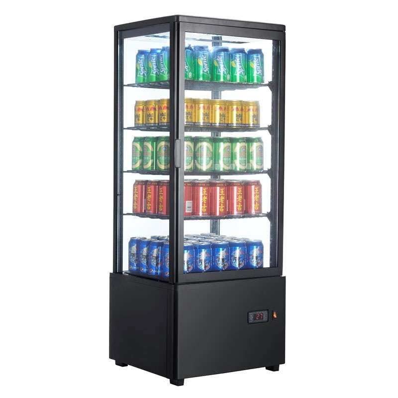 Expositor Refrigerado 4 Caras 98 litros Negro de 447x400x1199h mm Línea Pekín XC98L-N