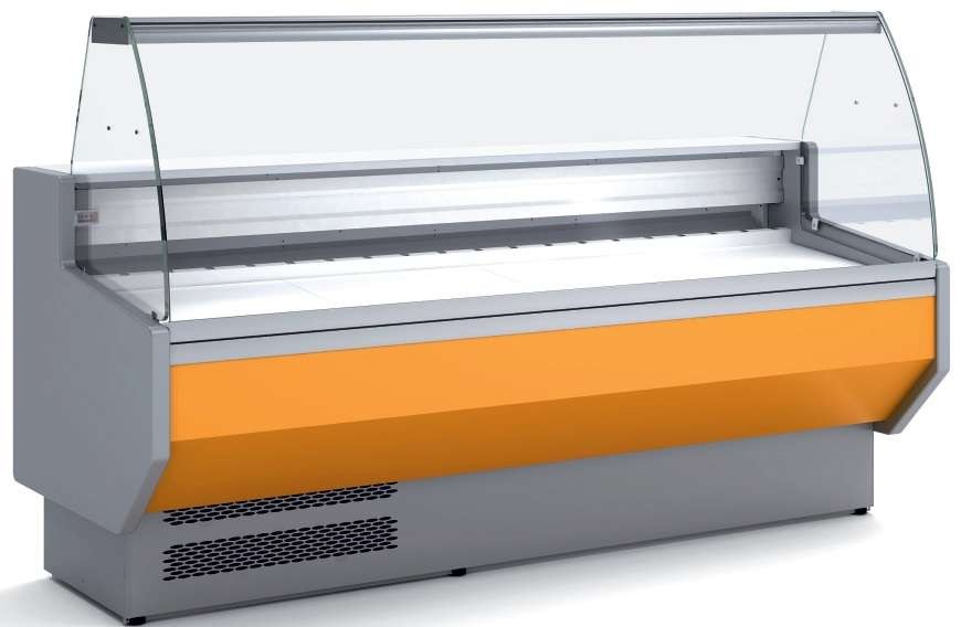 Vitrina Refrigerada Cristal Curvo Fondo 800 dim.1525x800x1235h mm Línea Córdoba VED-8-15-C