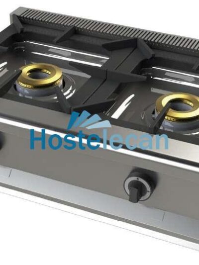 Cocina a gas sobremesa de 2 fuegos 8+8 Kw SerIe 550 JUNEX con medidas 800x550x240h mm 6200B/1