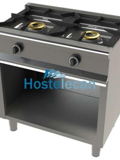 Cocina a gas con mueble de 2 fuegos 8+8 Kw SerIe 550 JUNEX con medidas 800x550x850h mm 6200/1