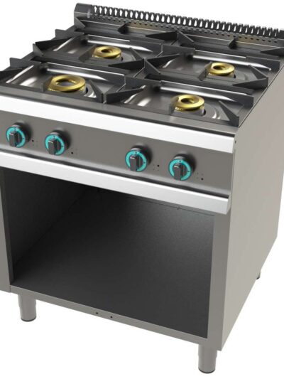 Cocina a gas con mueble de 4 fuegos 8+4,5+6+6 Kw SerIe 700 JUNEX con medidas 800x730x900h mm FO7N400