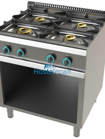 Cocina a gas con mueble de 4 fuegos 4,5+8+2x6 Kw Serie 900 JUNEX con medidas 800x900x900h mm 9400/3