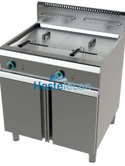Freidora a gas 2 cuba limpia de 17+17 litros con 16+16Kw Serie 700 JUNEX con medidas 800x730x900h mm FG7N217