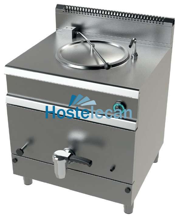 Marmita a gas 50 litros calentamiento indirecto 15,5Kw Serie 700 JUNEX con medidas 800x730x900h mm MG7N050