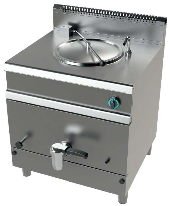 Marmita a gas 50 litros calentamiento indirecto 15,5Kw Serie 700 JUNEX con medidas 800x730x900h mm MG7N050