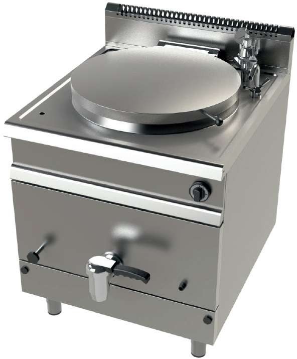 Marmita a gas 135 litros calentamiento indirecto 21 Kw Serie 900 JUNEX con medidas 800x900x900h mm MG9C150
